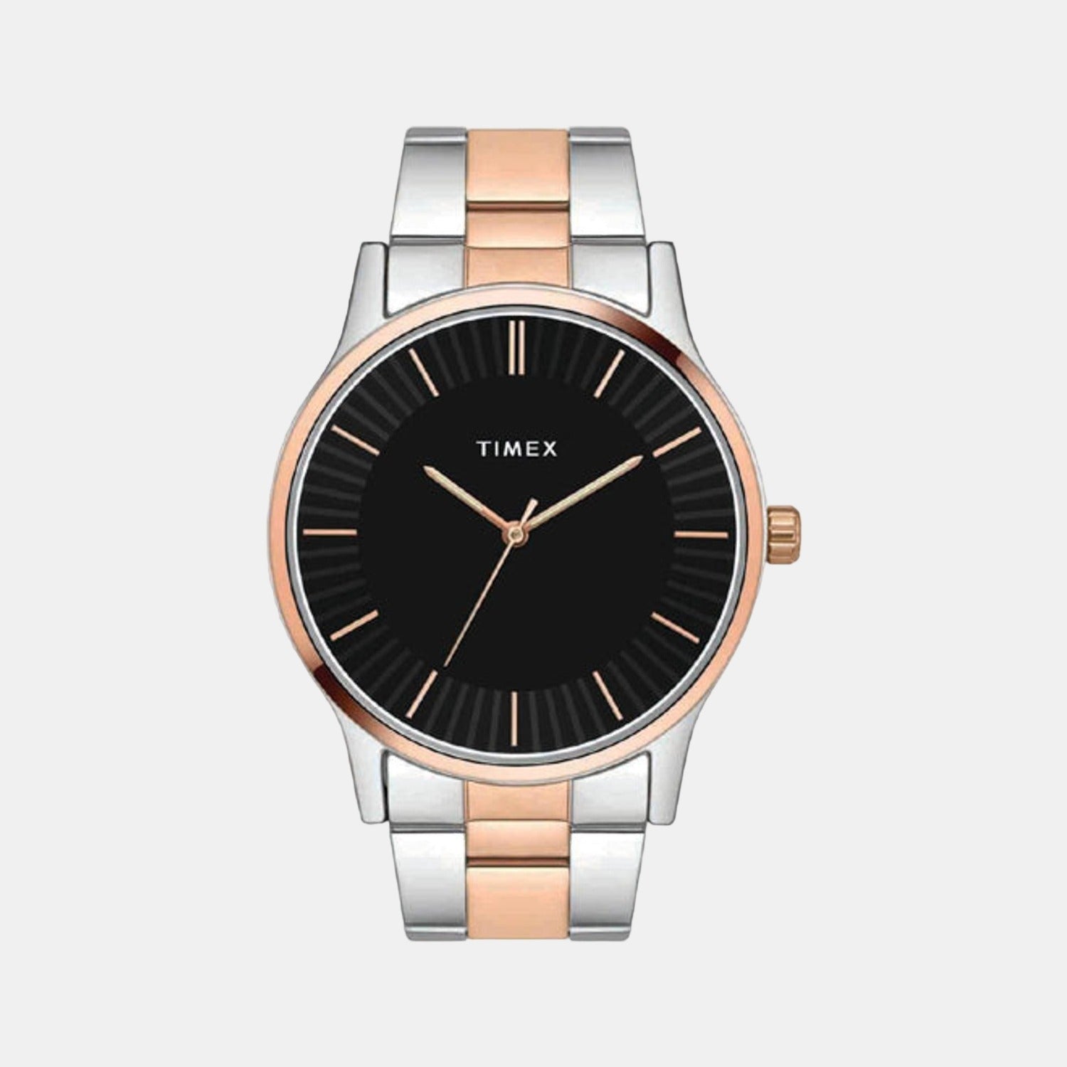Fashion Men Quartz Black Dial Analog Stainless Steel Watch TW0TG8305