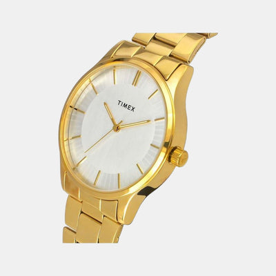 Fashion Men Quartz Silver Dial Analog Stainless Steel Watch TW0TG8306