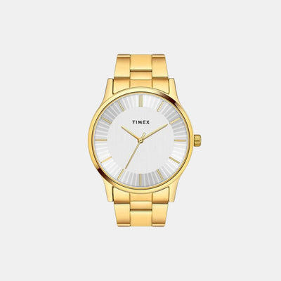 Fashion Men Quartz Silver Dial Analog Stainless Steel Watch TW0TG8306