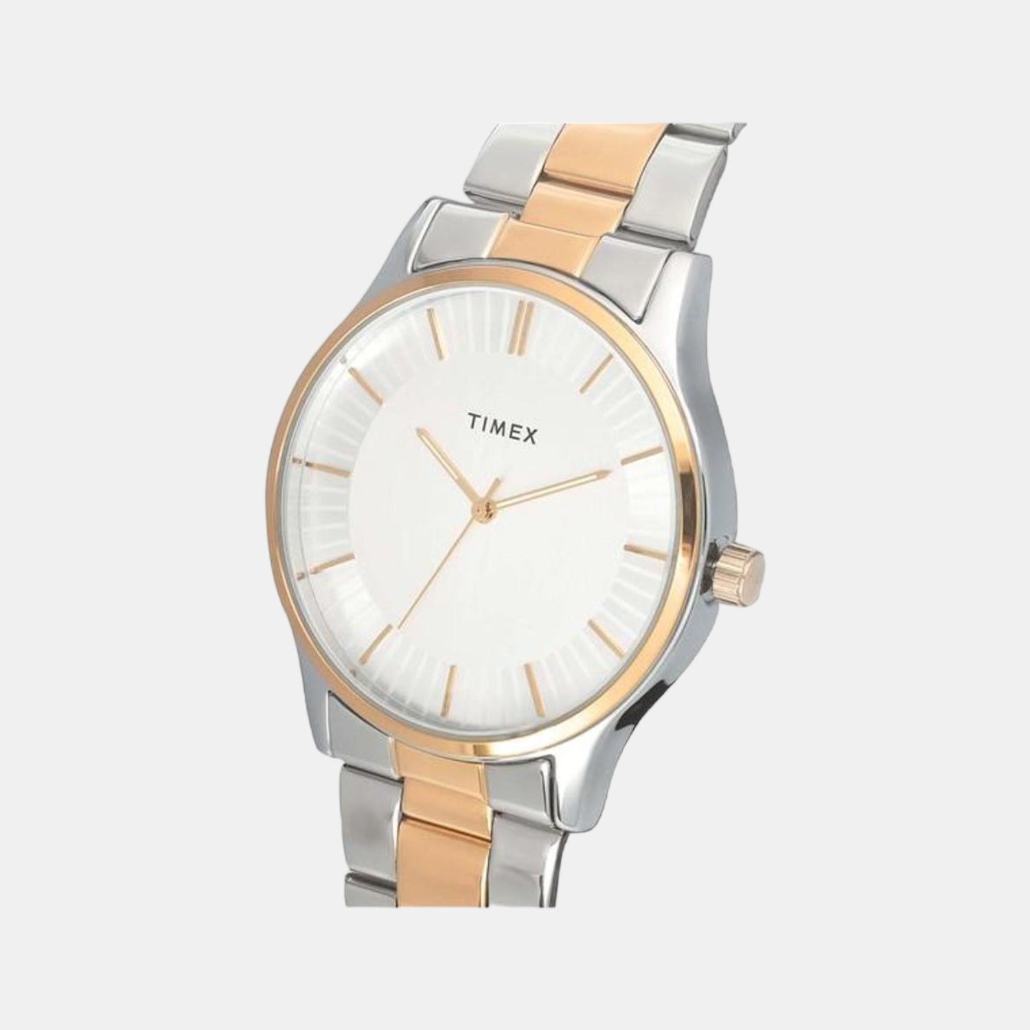 Fashion Men Quartz White Dial Analog Stainless Steel Watch TW0TG8308