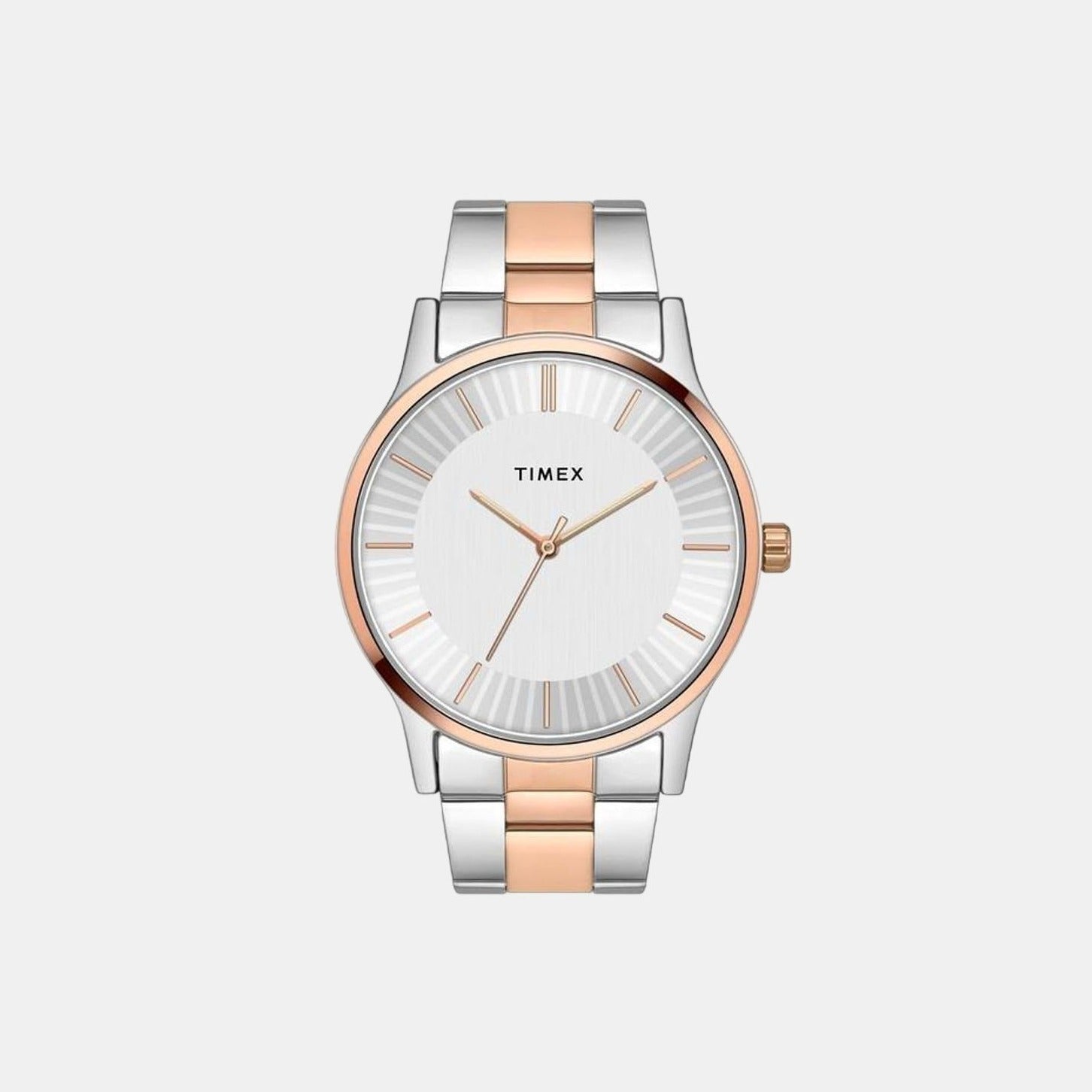 Fashion Men Quartz White Dial Analog Stainless Steel Watch TW0TG8308