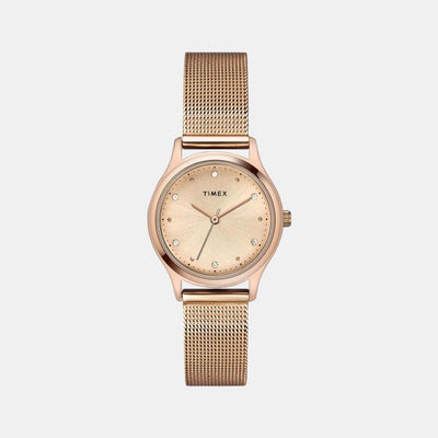 Classics Women Quartz Rose Gold Dial Analog Stainless Steel Watch TW0TL8710