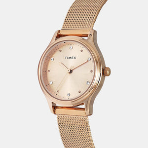 Classics Women Quartz Rose Gold Dial Analog Stainless Steel Watch TW0TL8710