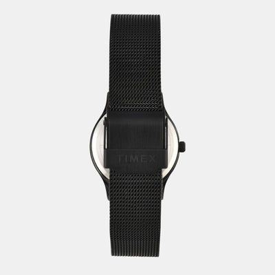 Fashion Women Quartz Black Dial Analog Stainless Steel Watch TW0TL8716