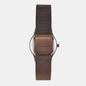 Fashion Women Quartz Brown Dial Analog Stainless Steel Watch TW0TL8718