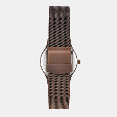 Fashion Women Quartz Brown Dial Analog Stainless Steel Watch TW0TL8718
