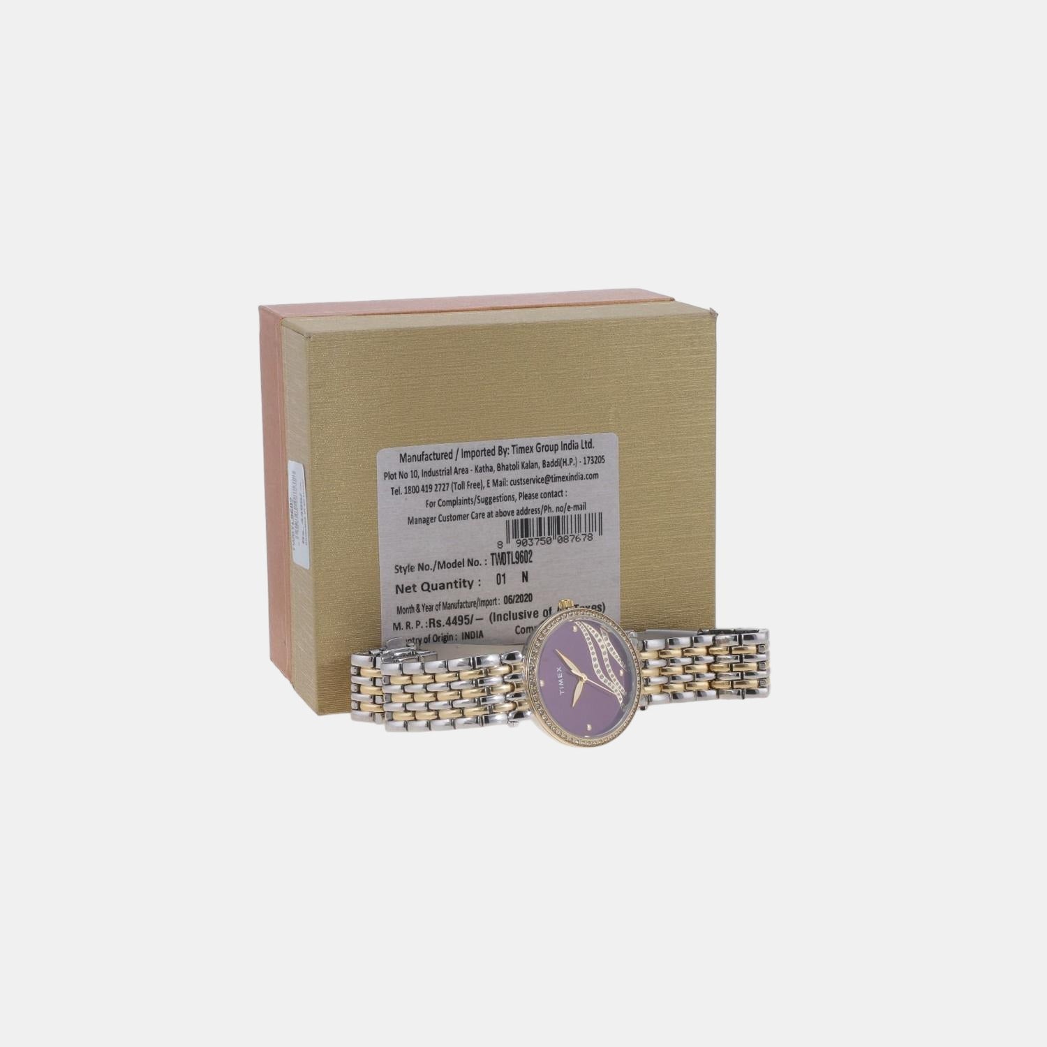 Empera Women Quartz Purple Dial Analog Stainless Steel Watch TW0TL9602