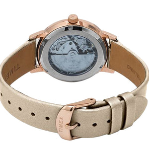 Timex City Collection Celestial Women's Mechanical Automatic Wind Silver-Tone Dial Automatic Function Watch 38mm TW2T86400