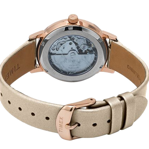 Timex City Collection Celestial Women's Mechanical Automatic Wind Silver-Tone Dial Automatic Function Watch 38mm TW2T86400