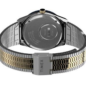 Timex Q Reissue Men Blue Dial Stainless Steel Bracelet Watch 38mm TW2V18400U9