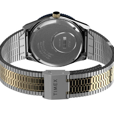 Timex Q Reissue Men Blue Dial Stainless Steel Bracelet Watch 38mm TW2V18400U9