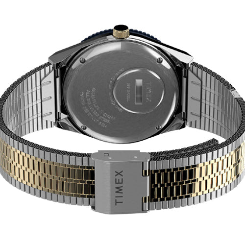 Timex Q Reissue Men Blue Dial Stainless Steel Bracelet Watch 38mm TW2V18400U9