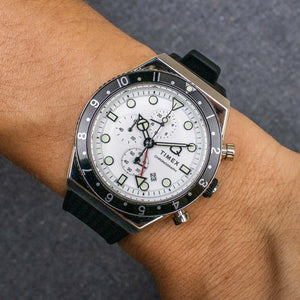 Timex Q Timex 3-Time Zone Chronograph 40mm Stainless Steel Bracelet Watch 40mm TW2V69900UJ