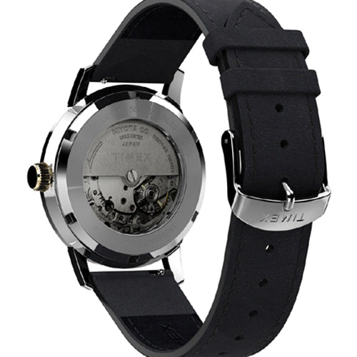Timex Marlin Men’s Black Round Dial Leather Strap Watch 40mm TW2W33900U9