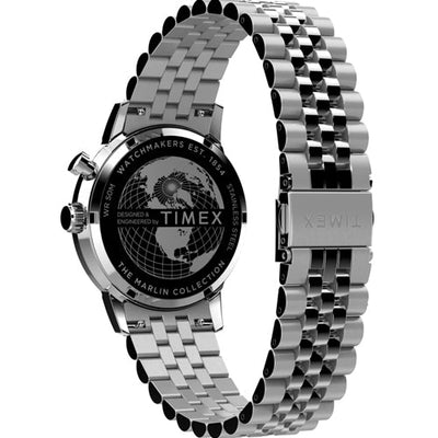 Timex Marlin Men Moon Phase Blue Dial Stainless Steel Bracelet Watch 40mm TW2W51300UJ