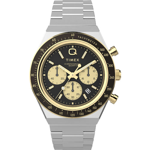 Timex Q Timex Men Black Round Dial Analog Watch 40mm TW2W64200UJ
