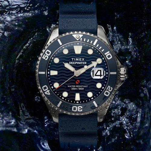 Timex Deep Water Blue Round Dial Analog Men's Watch 44mm TW2W81500UJ