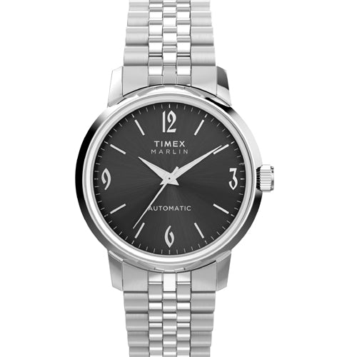Timex Marlin Black Round Dial Mechanical Automatic Men's Watch 40mm TW2W93200UJ