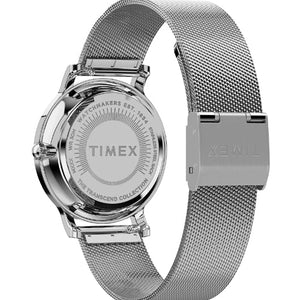 Timex Transcend Women Silver Round Dial Analog Watch 34mm TW2Y19100IK