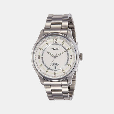 E Class Men Quartz Silver Dial Analog Stainless Steel Watch TWEG14504