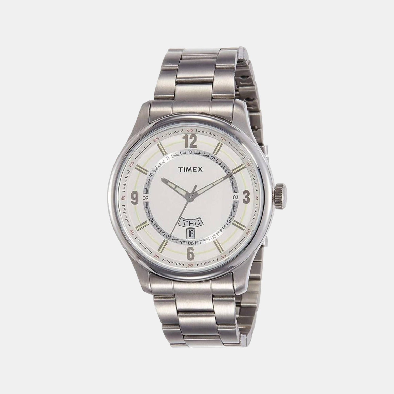 E Class Men Quartz Silver Dial Analog Stainless Steel Watch TWEG14504