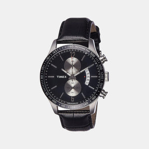 E Class Men Quartz Black Dial Chronograph Leather Watch TWEG14900