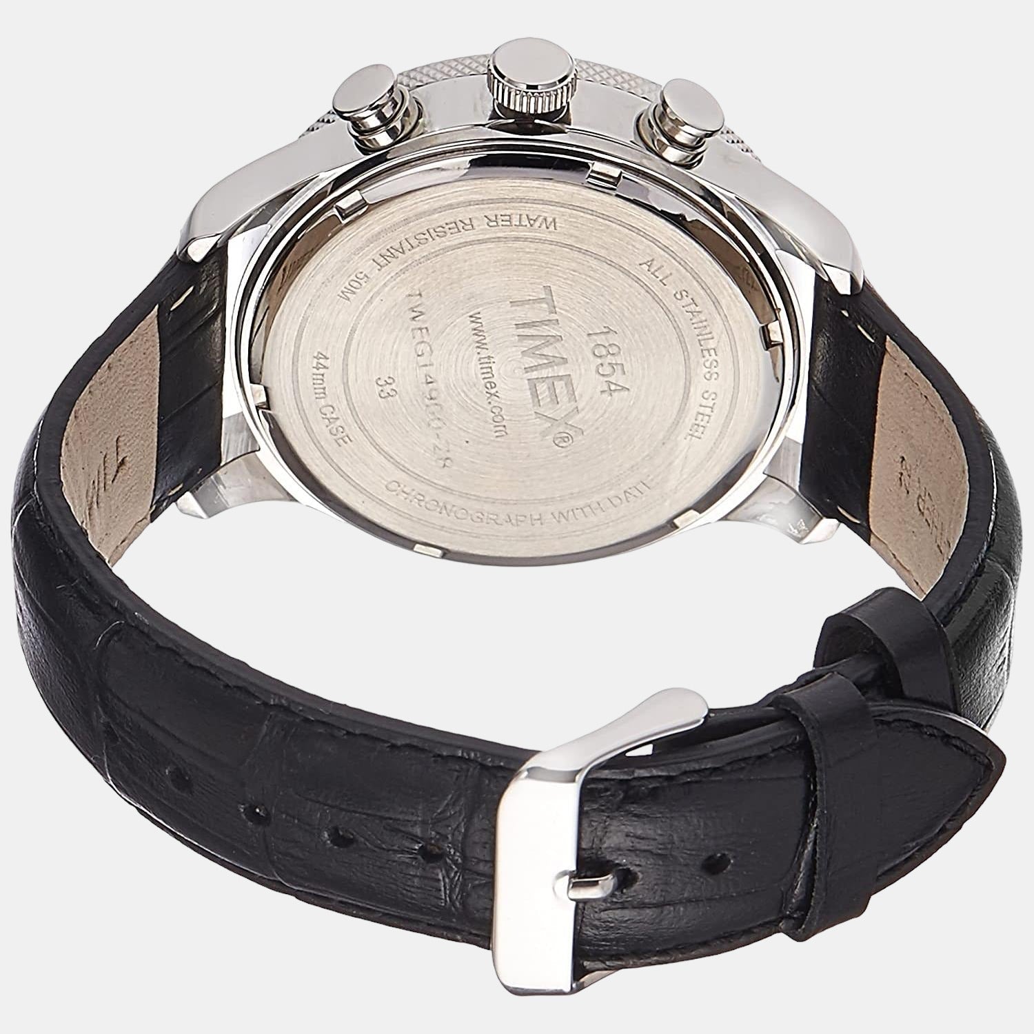 E Class Men Quartz Black Dial Chronograph Leather Watch TWEG14900