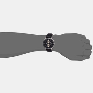 E Class Men Quartz Black Dial Chronograph Leather Watch TWEG14900