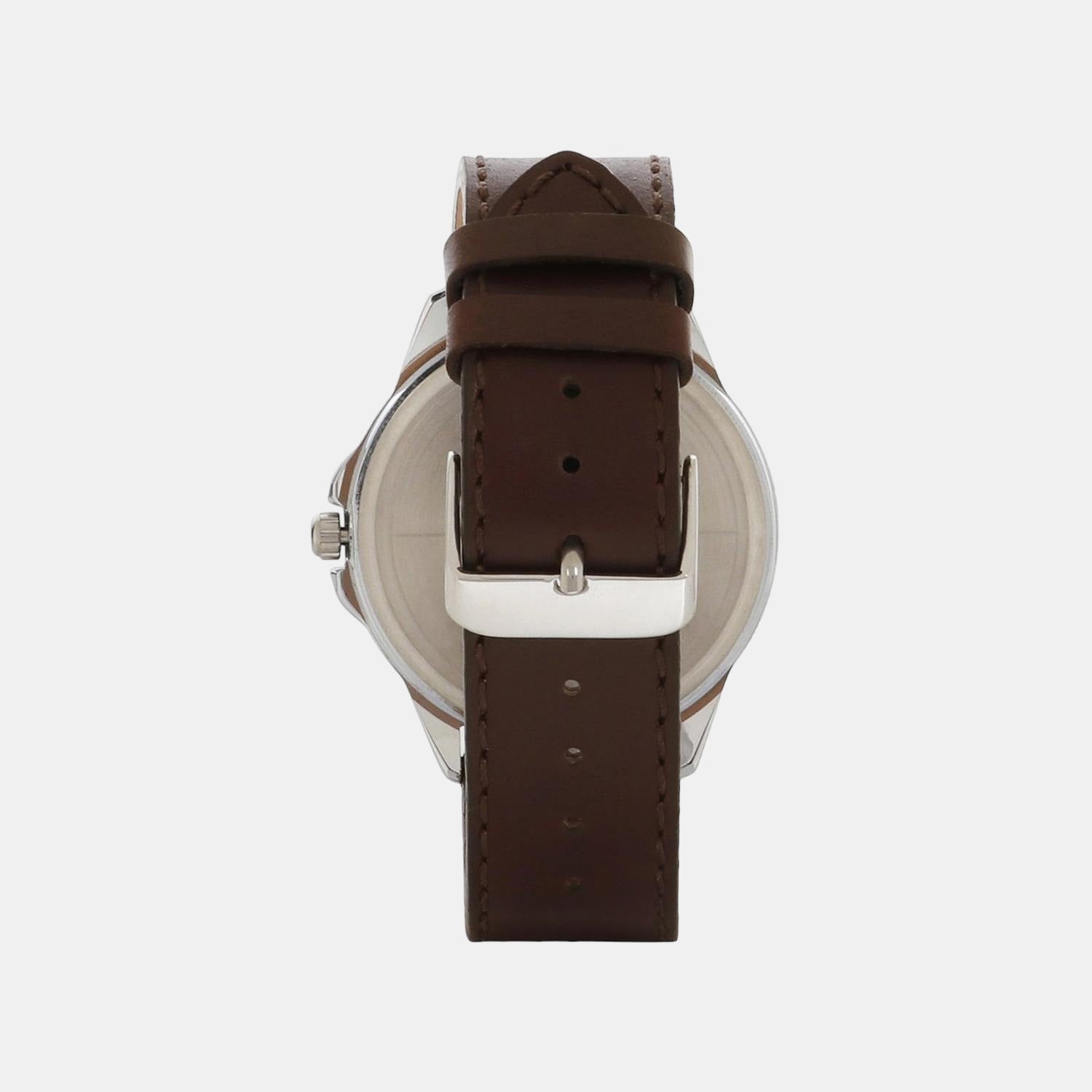 Fashion Men Quartz White Dial Analog Leather Watch TWEG16507