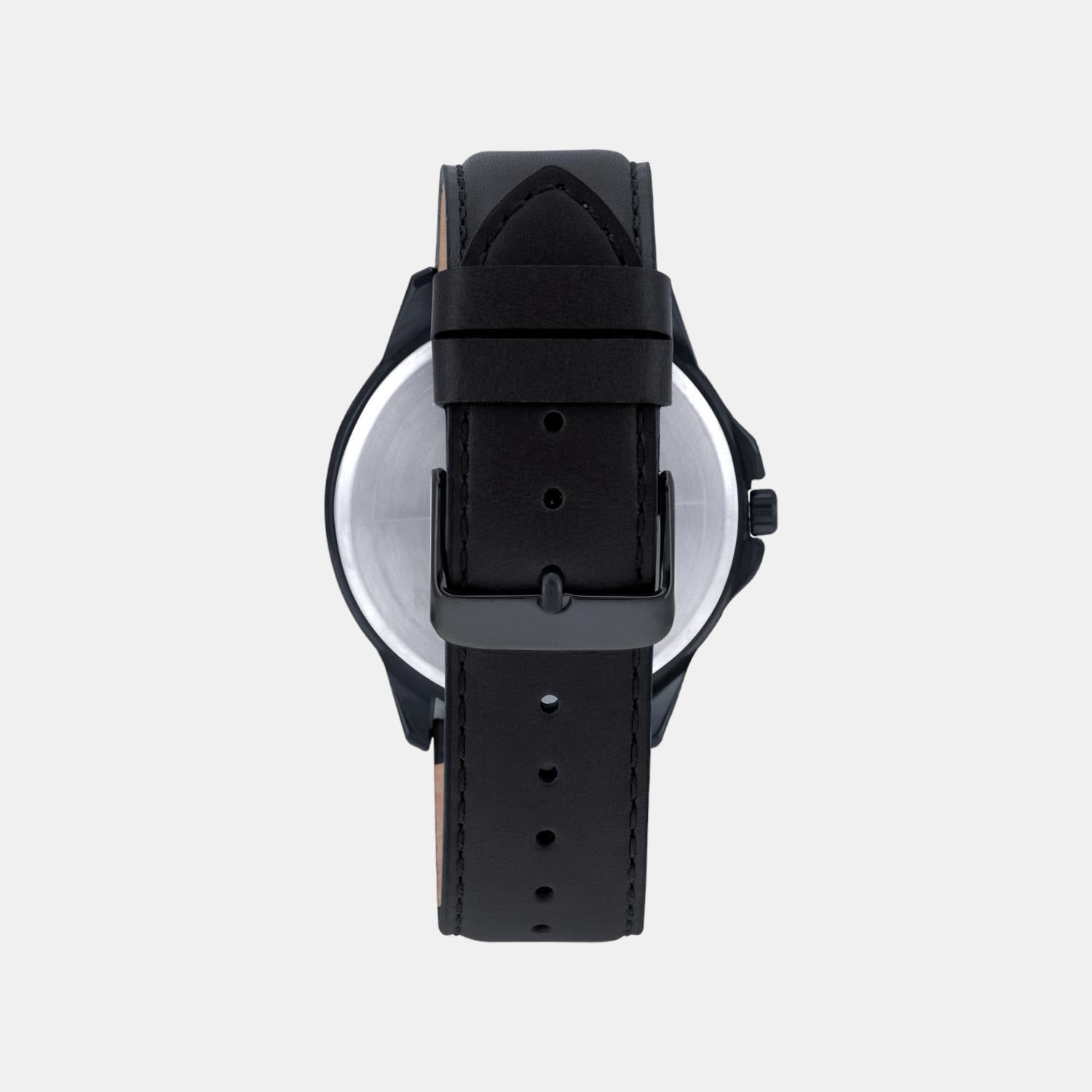 Fashion Men Quartz Black Dial Chronograph Leather Watch TWEG16517