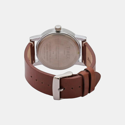 Fashion Men Quartz Brown Dial Chronograph Leather Watch TWEG16601