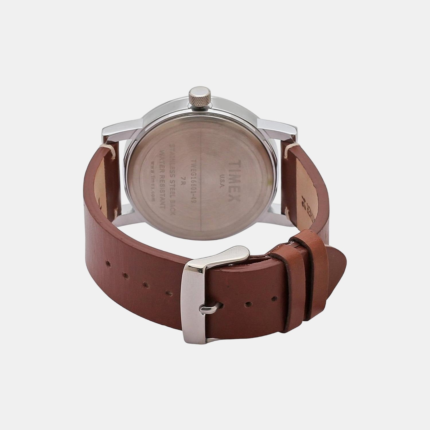 Fashion Men Quartz Brown Dial Chronograph Leather Watch TWEG16601