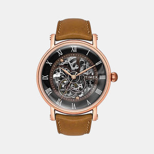 E Class Men Quartz Grey Dial Analog Leather Watch TWEG16704