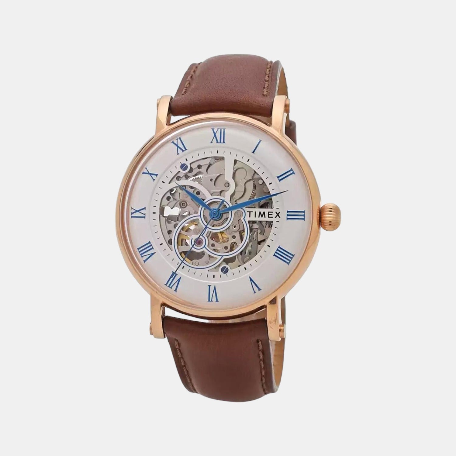 E Class Men Automatic Silver Dial Analog Leather Watch TWEG16705