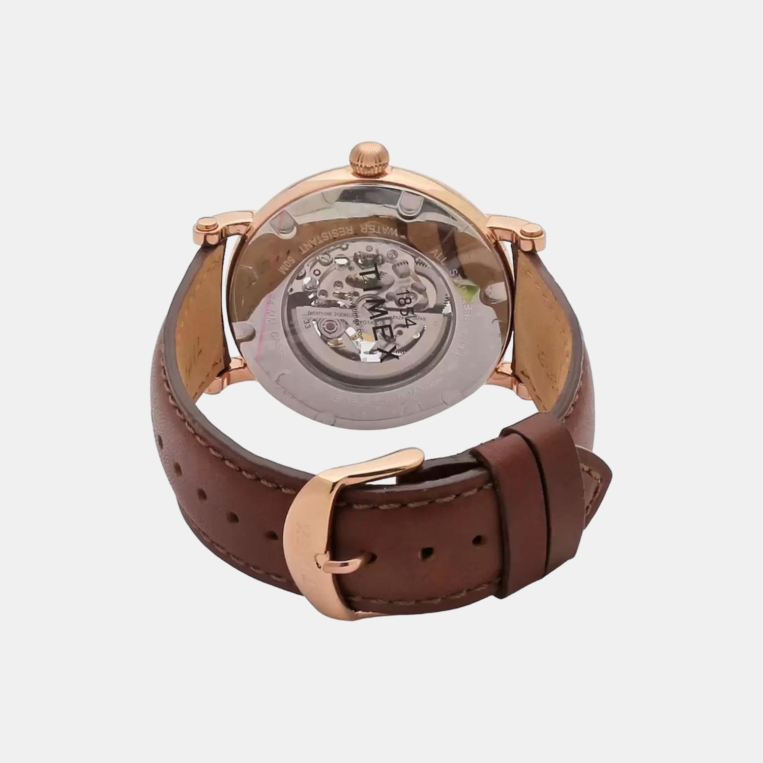 E Class Men Automatic Silver Dial Analog Leather Watch TWEG16705