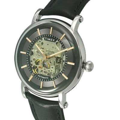 Timex E Class Men's Black Dial Round Case Automatic Function Watch 44mm TWEG16716
