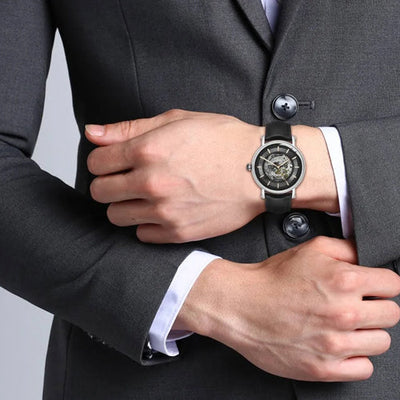 Timex E Class Men's Black Dial Round Case Automatic Function Watch 44mm TWEG16716