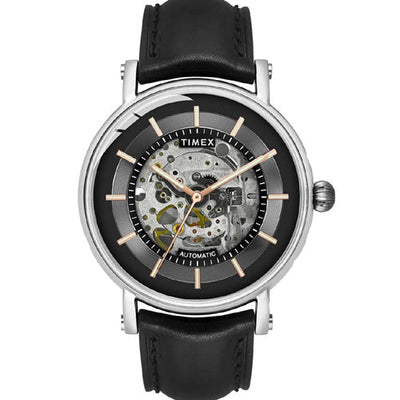 Timex E Class Men's Black Dial Round Case Automatic Function Watch 44mm TWEG16716