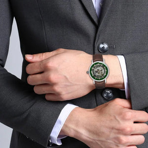 Timex E Class Men's Green Dial Round Case Automatic Function Watch 44mm TWEG16717
