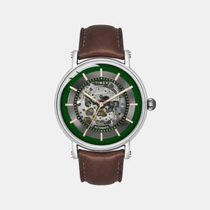 E Class Men Automatic Green Dial Analog Leather Watch TWEG16717