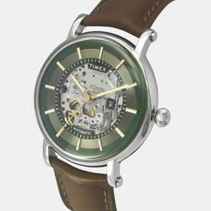 E Class Men Automatic Green Dial Analog Leather Watch TWEG16717