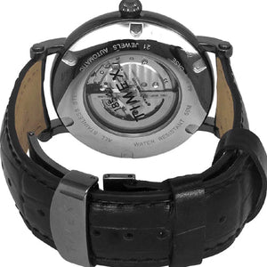 Timex E Class Men Automatic Black Round Stainless Steel Dial Watch 44mm TWEG16720