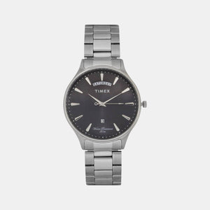 Fashion Men Quartz Black Dial Analog Stainless Steel Watch TWEG16904