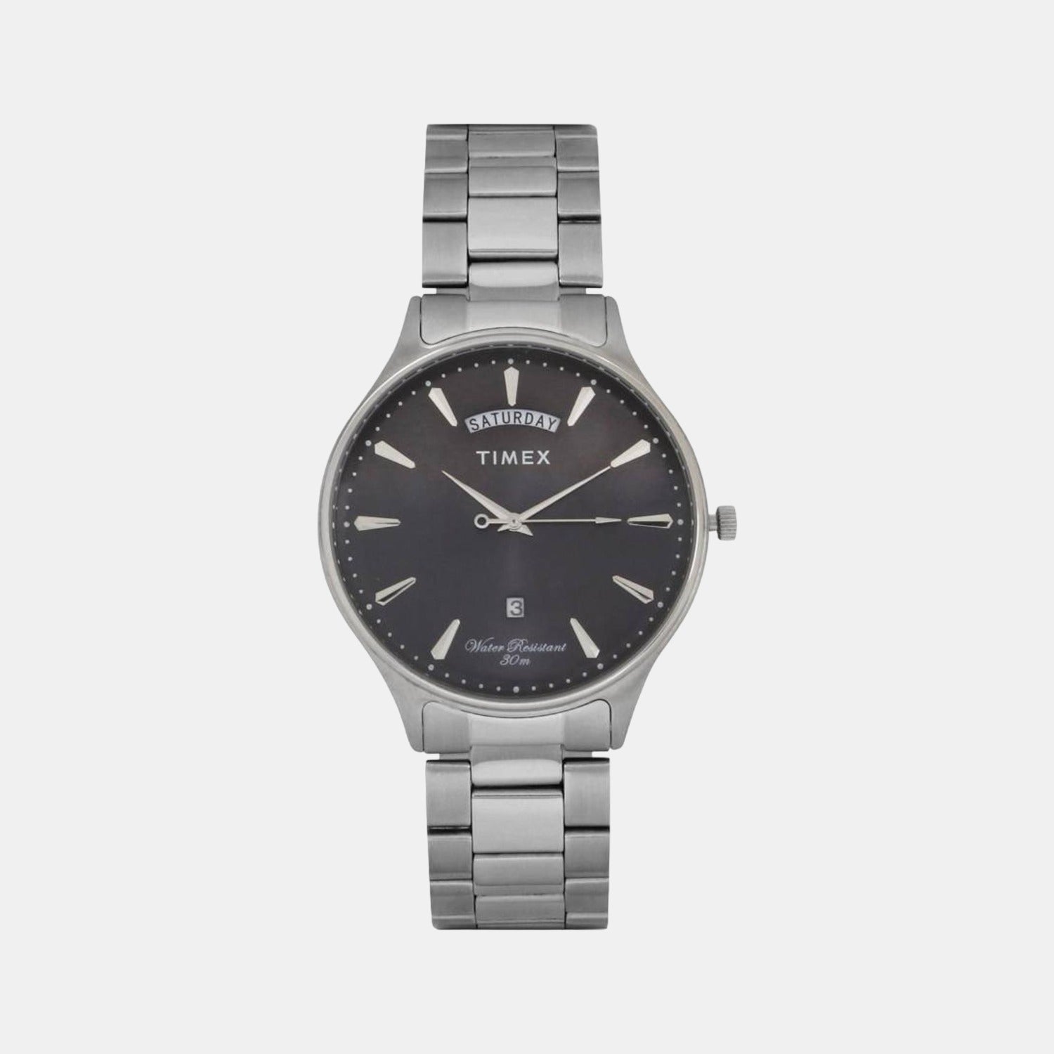 Fashion Men Quartz Black Dial Analog Stainless Steel Watch TWEG16904