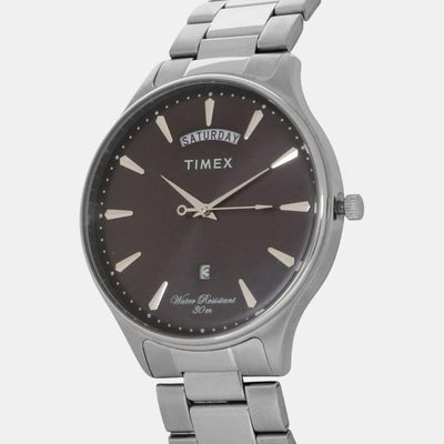 Fashion Men Quartz Black Dial Analog Stainless Steel Watch TWEG16904