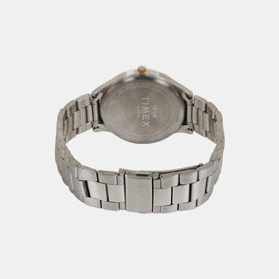 Fashion Men Quartz Brown Dial Analog Stainless Steel Watch TWEG16906