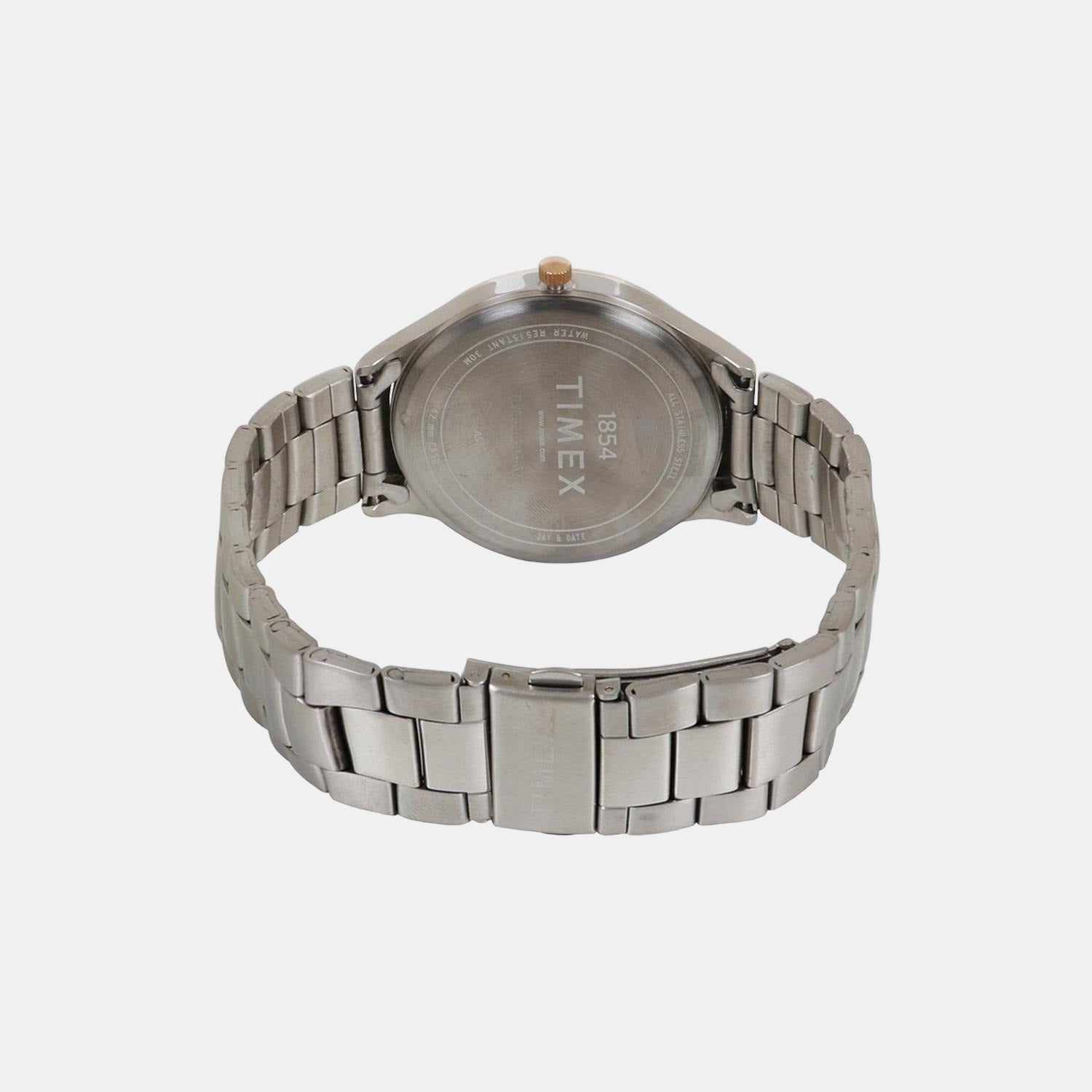 Fashion Men Quartz Brown Dial Analog Stainless Steel Watch TWEG16906