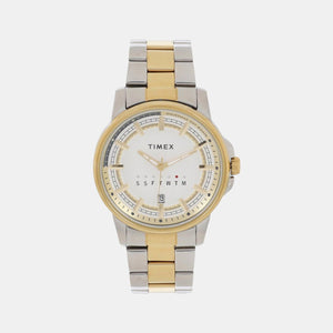 Fashion Men Quartz Silver Dial Analog Stainless Steel Watch TWEG17204