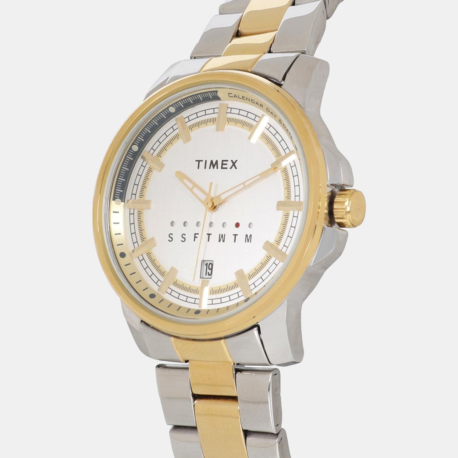 Fashion Men Quartz Silver Dial Analog Stainless Steel Watch TWEG17204