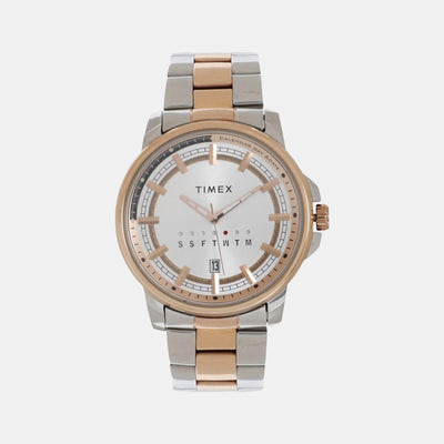 Fashion Men Quartz Silver Dial Analog Stainless Steel Watch TWEG17205